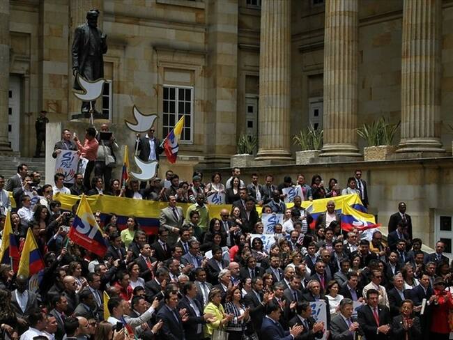 Juan Manuel Santos presentó el acuerdo final del proceso de paz con las Farc ante el Congreso. Foto: Colprensa