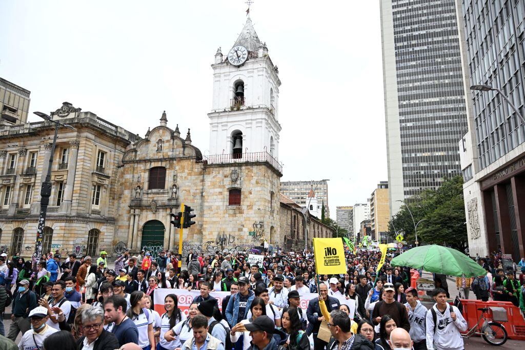Movilizaciones en Bogotá a favor de las reformas del Gobierno Petro. 7 de junio de 2023. Foto: RAUL ARBOLEDA/AFP via Getty Images.