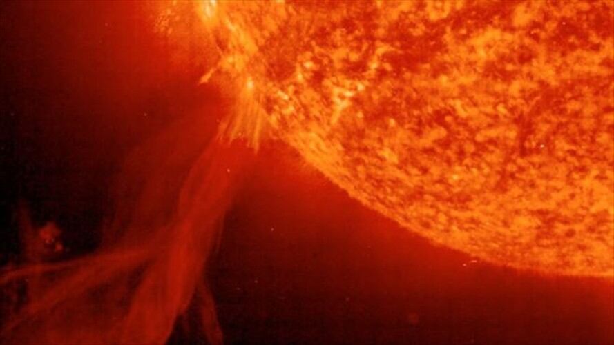 Las erupciones solares liberan una gran cantidad de partículas que se dispersan por el sistema solar, incluso más allá de Plutón. Foto: Nasa, tomada de BBc Mundo.