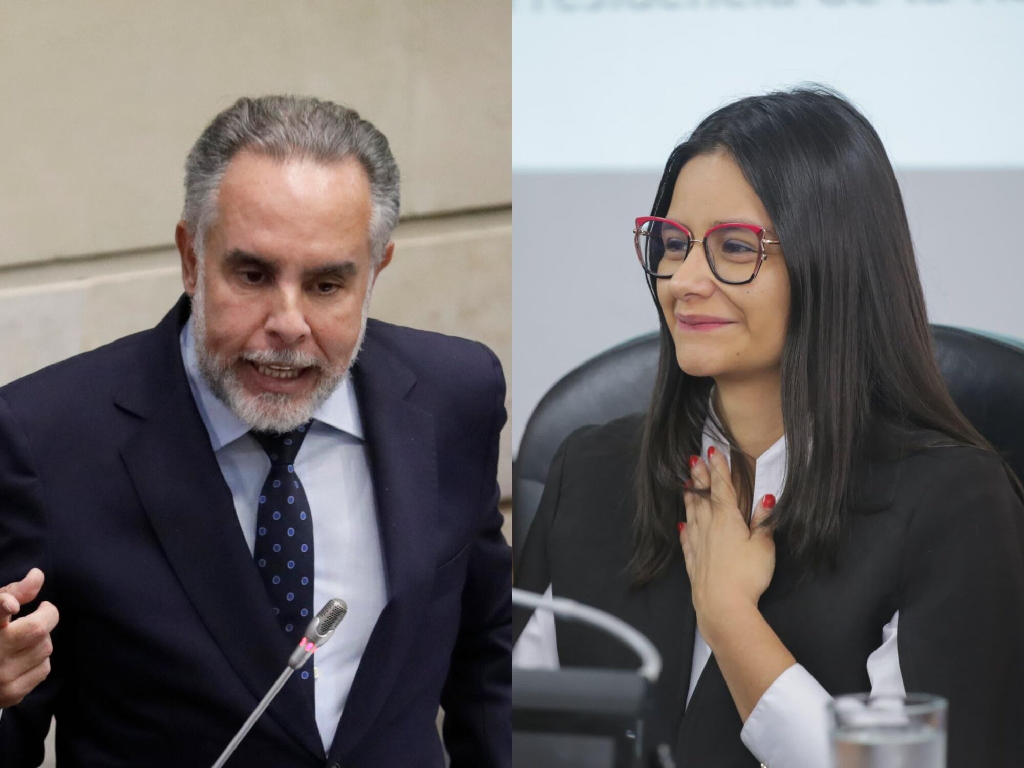 Armando Benedetti y Angie Rodríguez. Fotos: EFE y X de Angie Rodríguez.