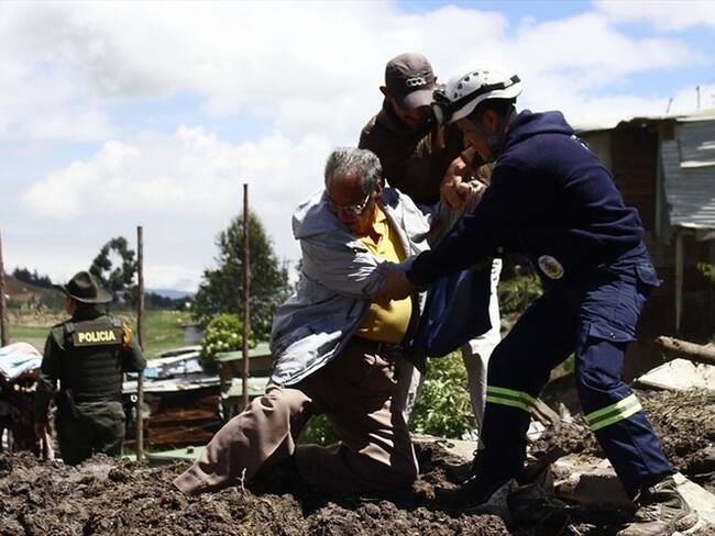 Alud en Soacha, barrio la Isla Baja. Foto: Colprensa