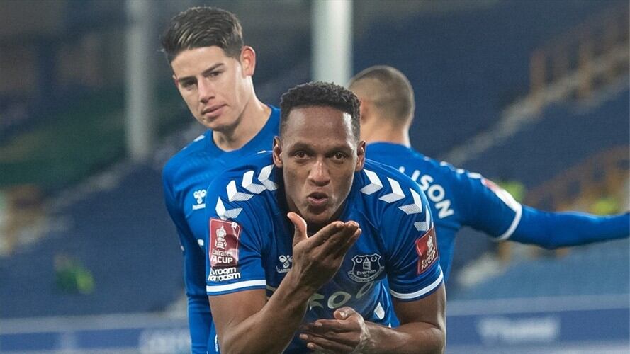 Yerry Mina dice que el Everton es lo más grande en Colombia. Foto: Emma Simpson - Everton FC/Everton FC via Getty Images