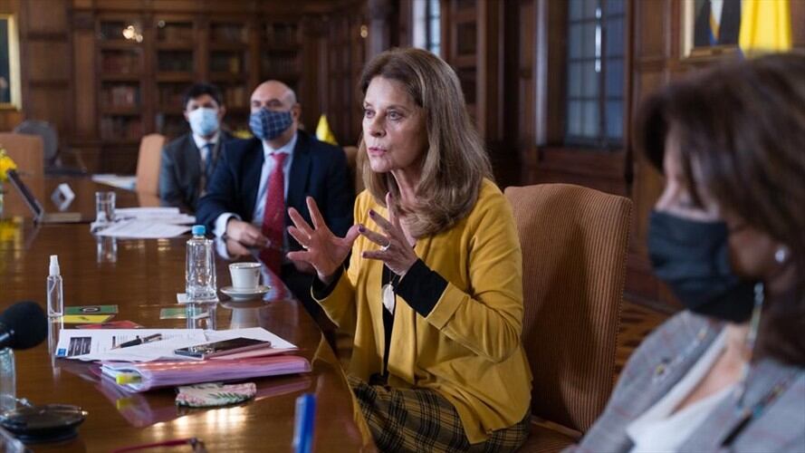 La vicepresidenta y canciller Marta Lucía Ramírez anunció que Colombia le donó USD$1 millón a la Organización Panamericana de la Salud para comprar vacunas contra el COVID-19. Foto: Cortesía Vicepresidencia