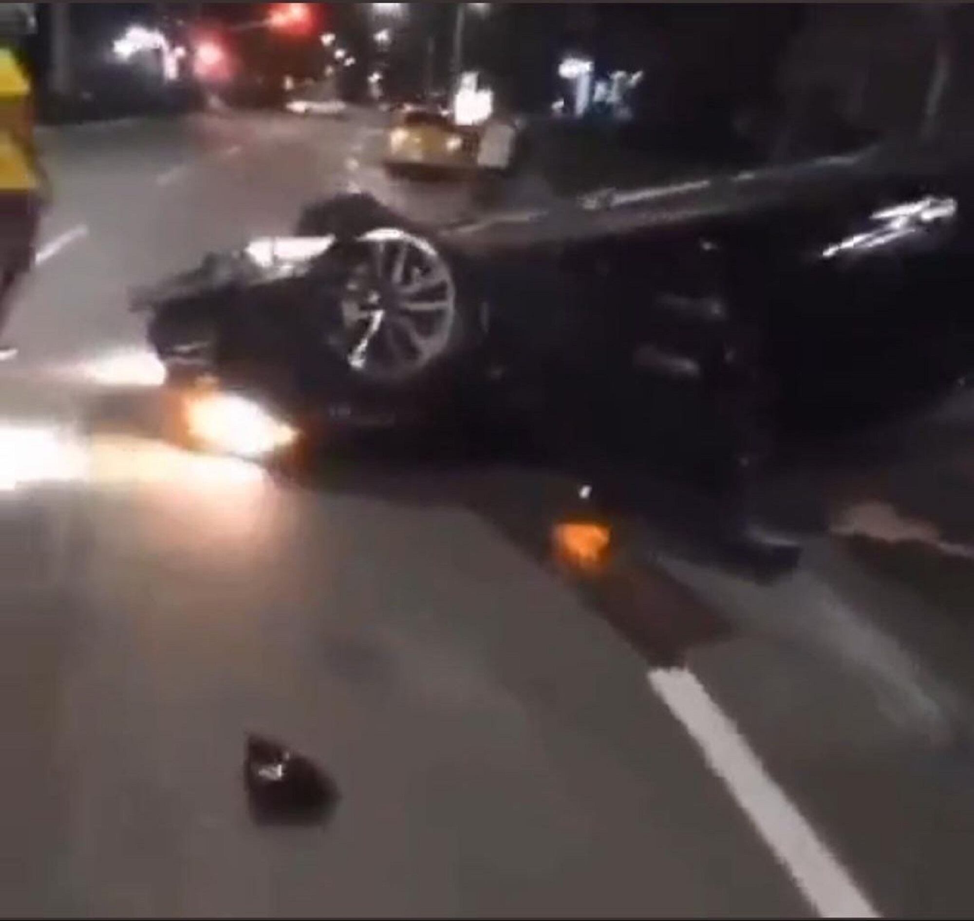 Vehículo del hijo de Aida Merlano accidentado. Foto: Suministrada.