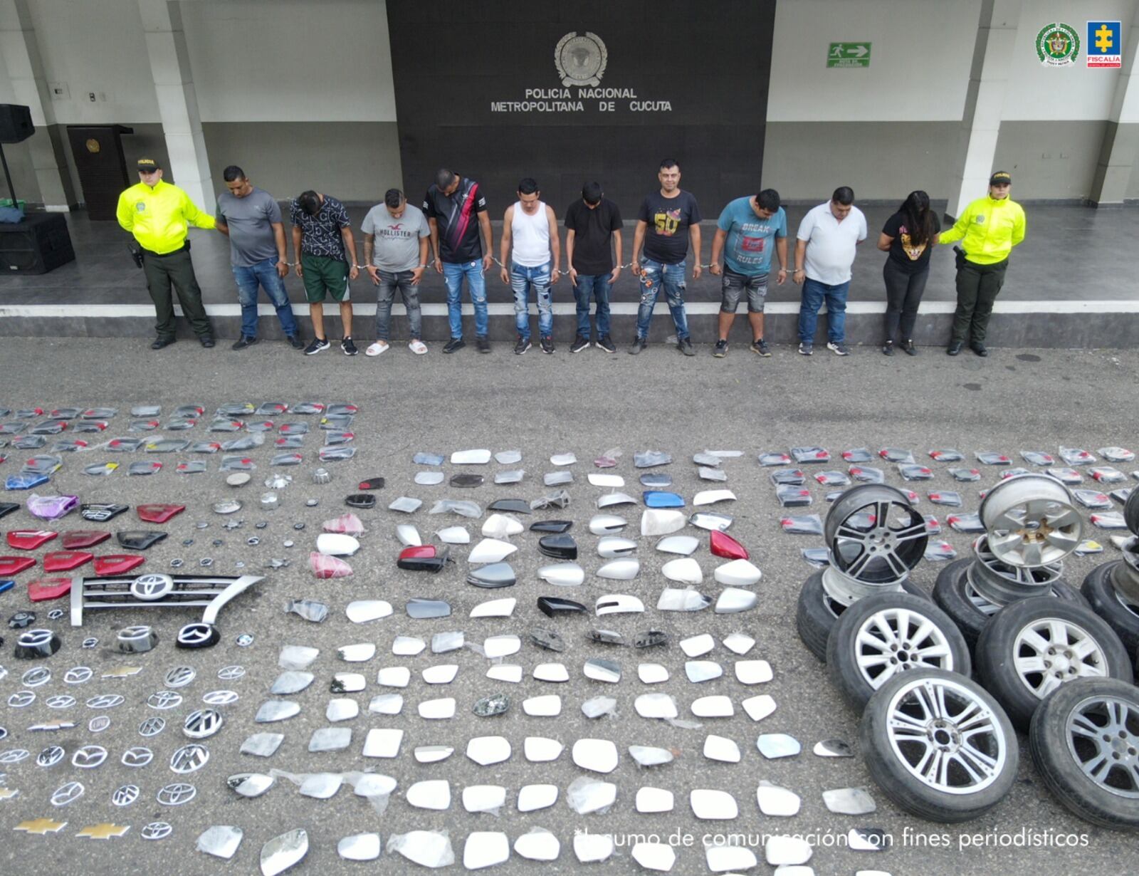 Grupo delincuencial "Los Repetidos" capturados en Cúcuta / Foto: Fiscalía General de la Nación