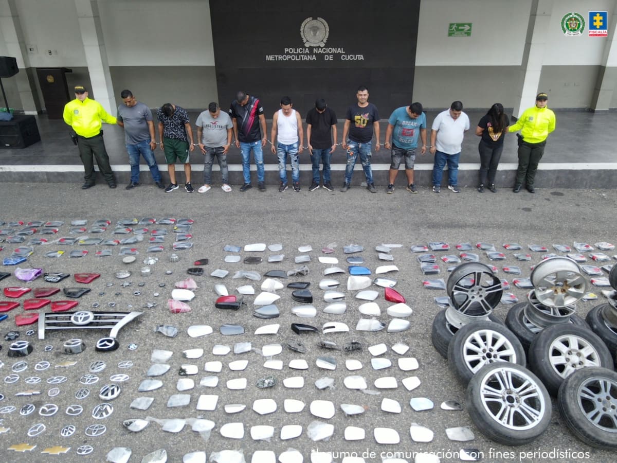 Capturaron a 10 personas señaladas de hurtar autopartes en Cúcuta