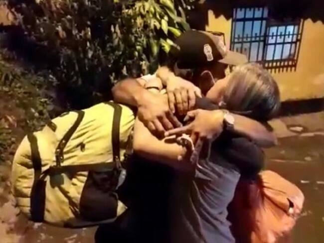 Momento de la llegada de Mauricio Ramírez, al municipio de Anserma, Caldas. Foto: Suministrada por sus familiares.