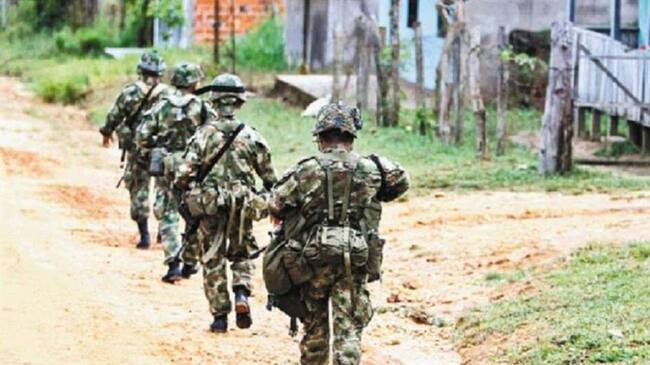 Ejército en enfrentamientos por control de vereda en zona rural de Tibú. Foto: Colprensa