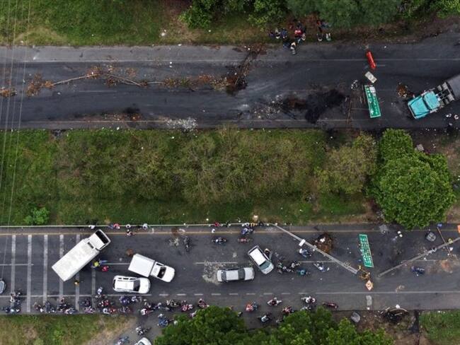 En Cali “Grupo Especial Antibloqueos” fue activado por las autoridades. Foto: Getty Images / LUIS ROBAYO