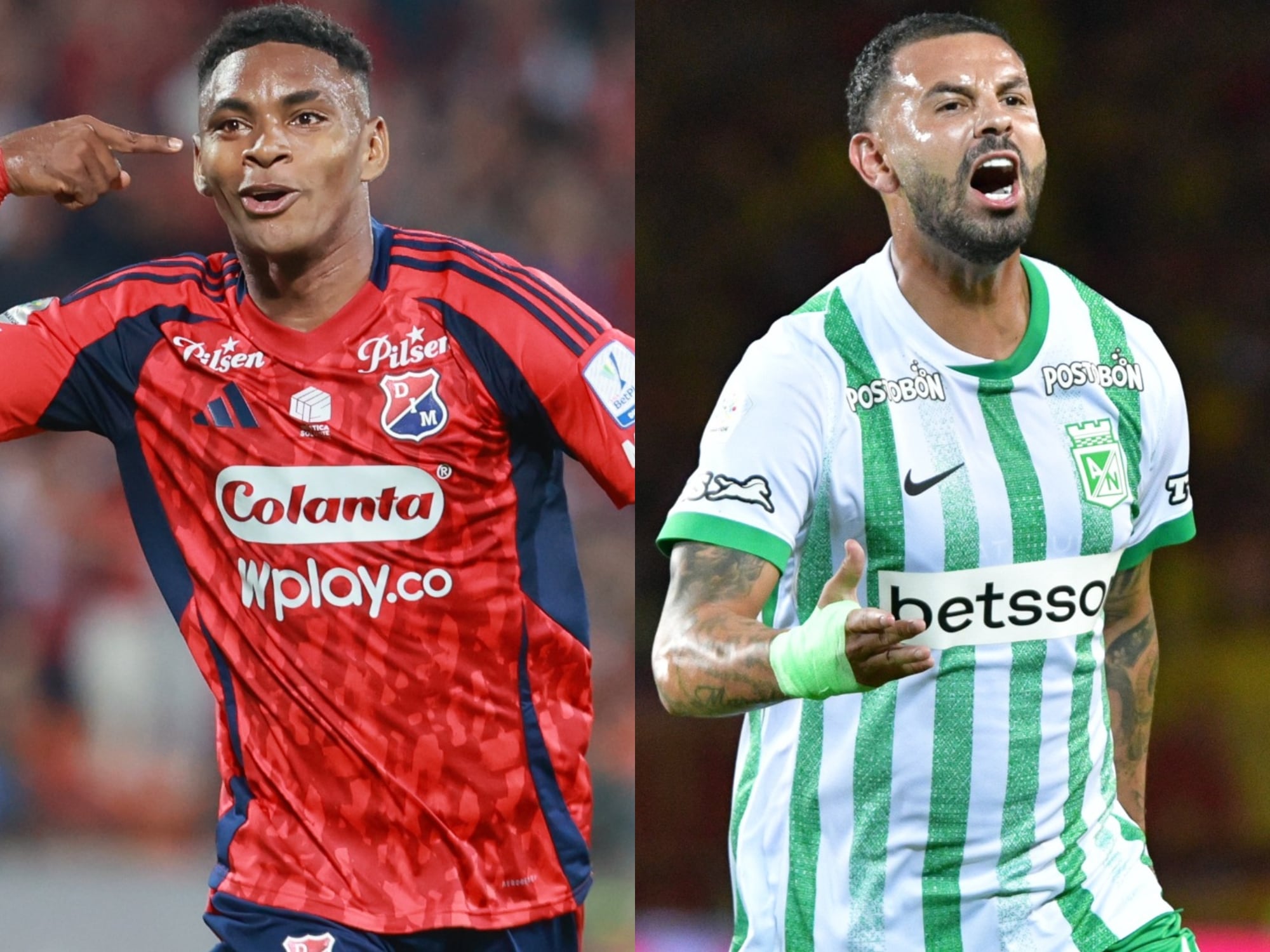 Brayan León, de Medellín. Edwin Cardona, de Nacional. Fotos: Colprensa.