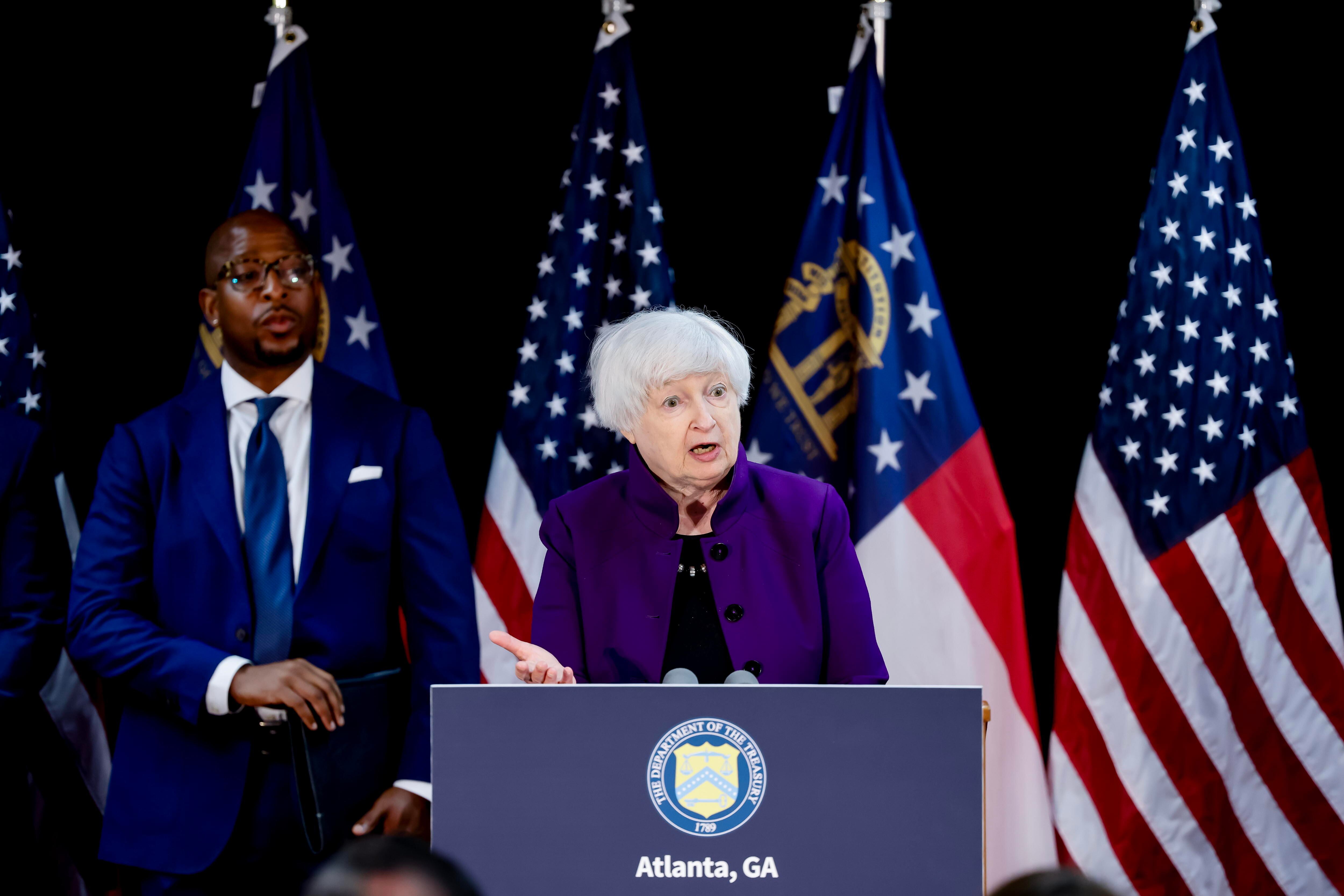 Secretaria del Tesoro de los Estados Unidos, Janet Yellen. (Estados Unidos) EFE/EPA/ERIK S. LESSER
