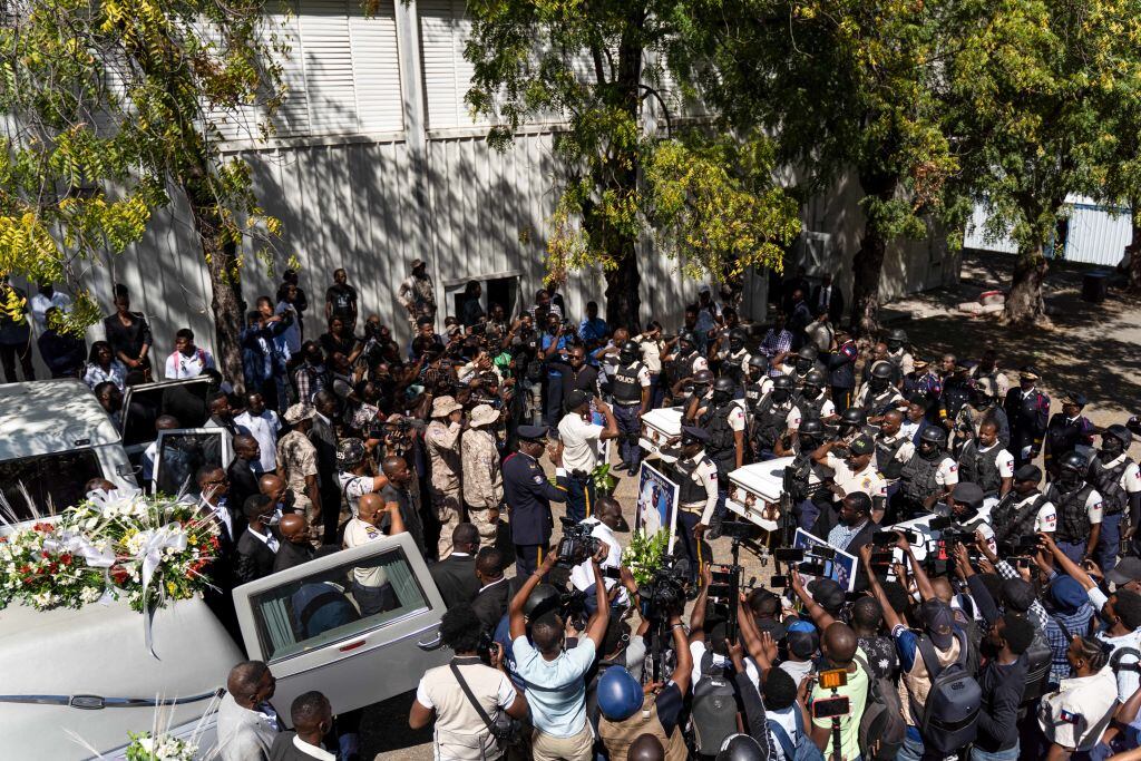 Funeral de policías en Haití. Foto: Richard Pierrin / AFP via Getty Images