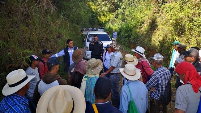 Protesta comunidad de Jericó, suroeste de Antioquia. Foto: Cortesía