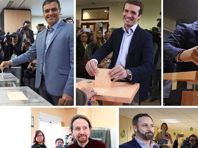 Cinco son los principales candidatos que se enfrentan este domingo en las elecciones generales españolas.. Foto: Agencia EFE