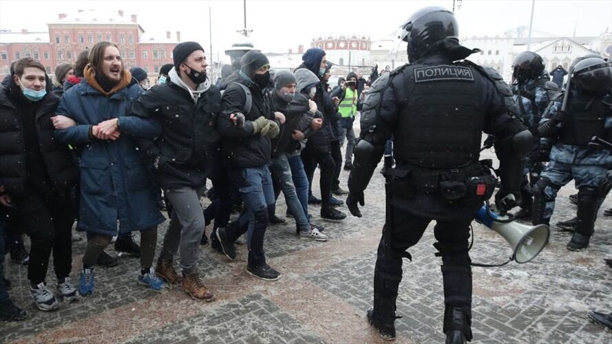 Manifestaciones pro-Navalni. Foto: Getty Images