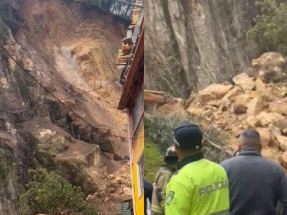 Deslizamiento de tierra en el norte de Bogotá pone en alerta a autoridades