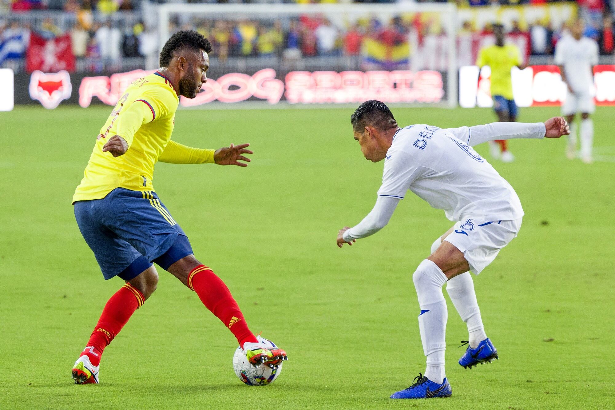 Miguel Ángel Borja en el juego entre Colombia y Honduras