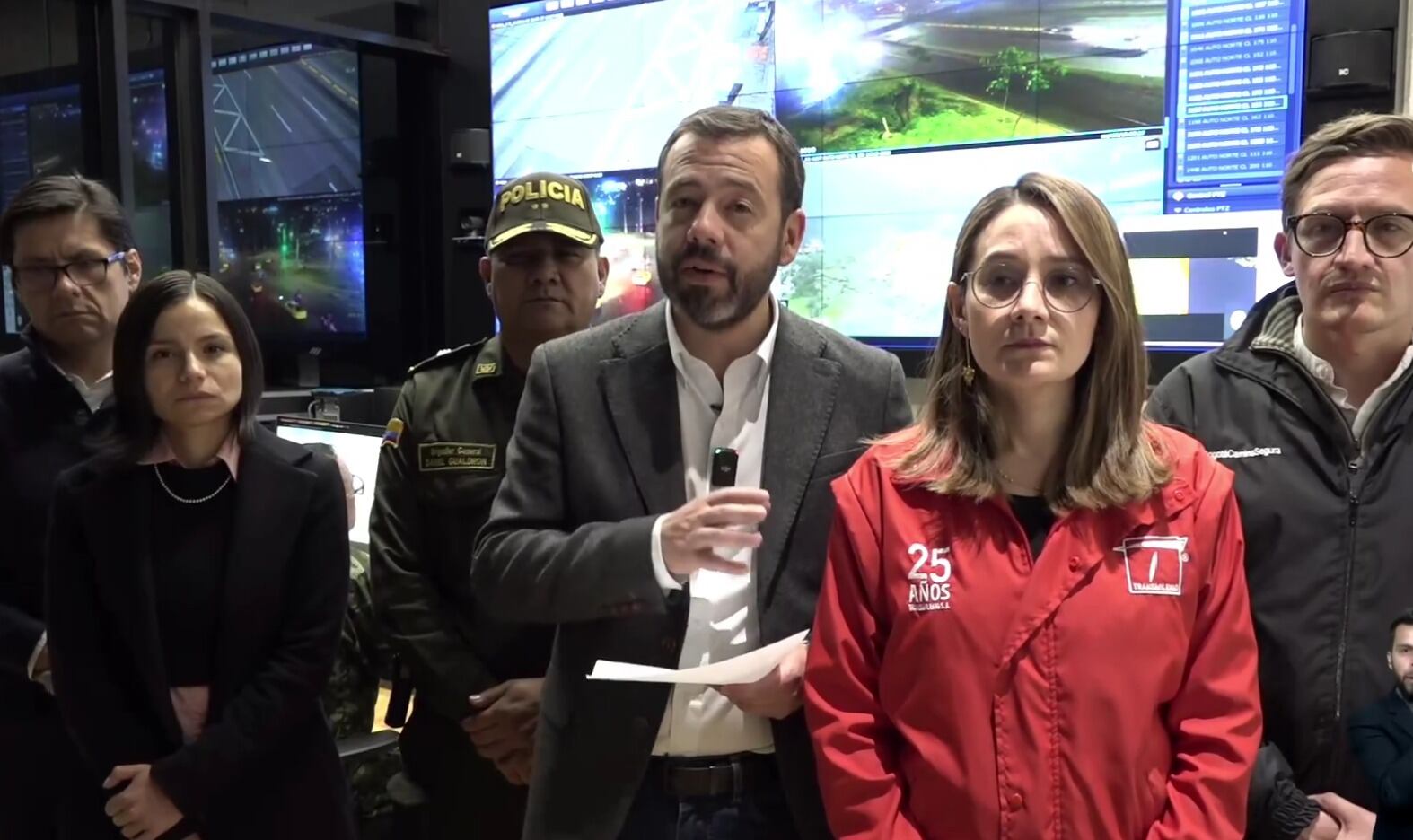 Carlos Fernando Galán, alcalde de Bogotá, entrega balance del paro de camioneros este 5 de septiembre de 2024. Foto: captura de video.
