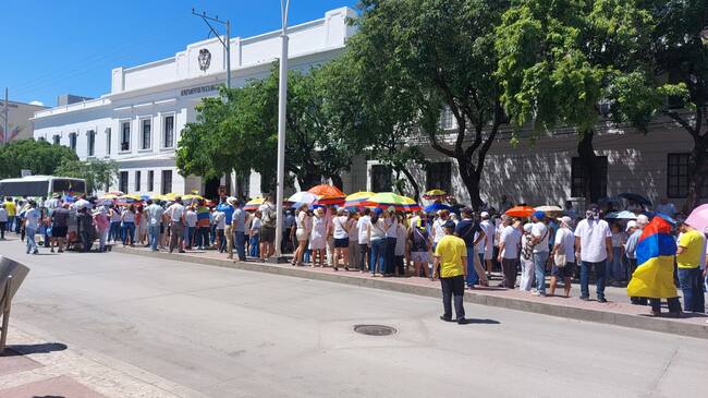 Movilización en Santa Marta. Foto: Gissell Campo - W Radio.