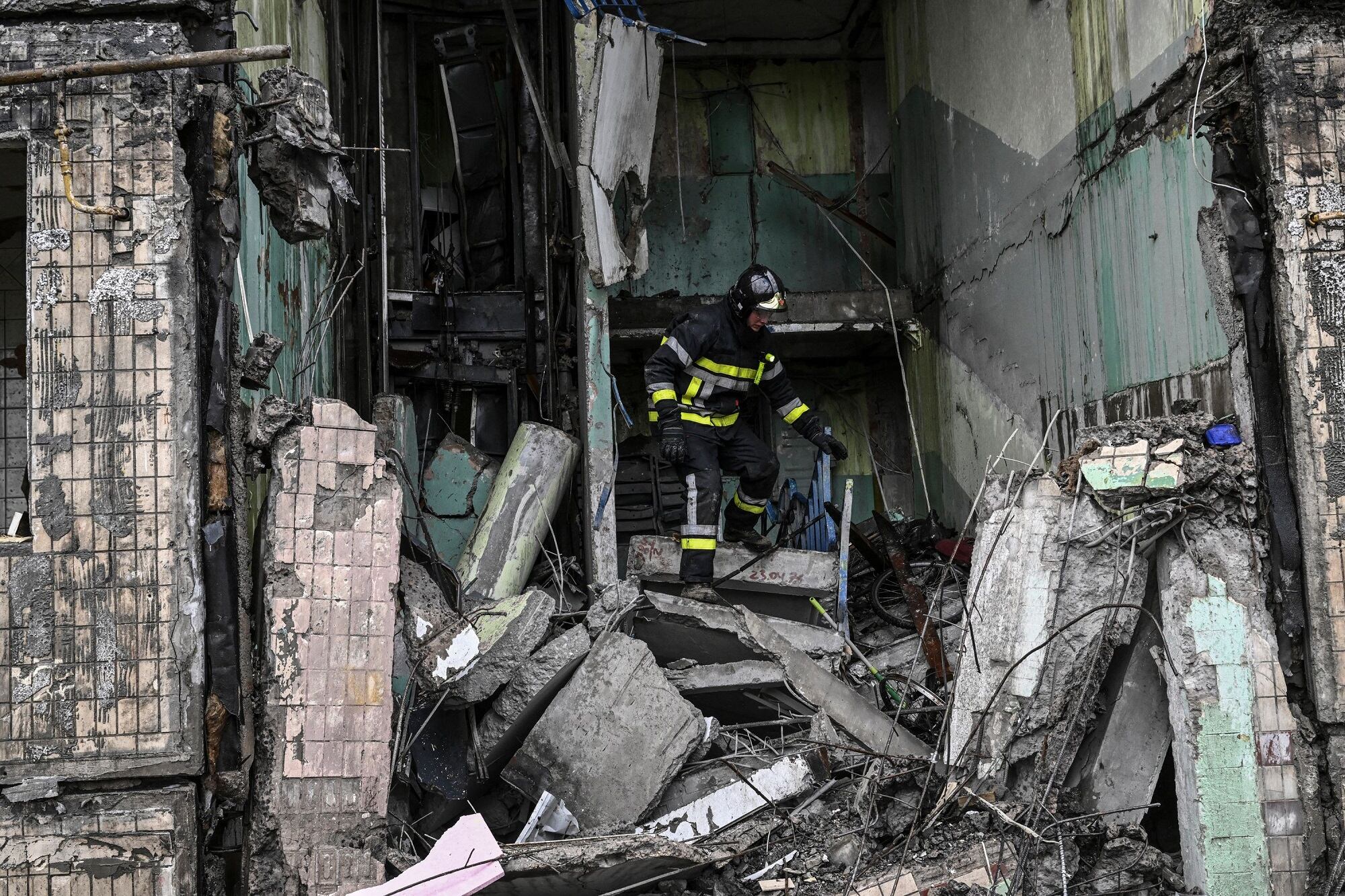 Kiev, ciudad ucraniana tras bombardeos rusos. Foto: AFP vía Getty Images