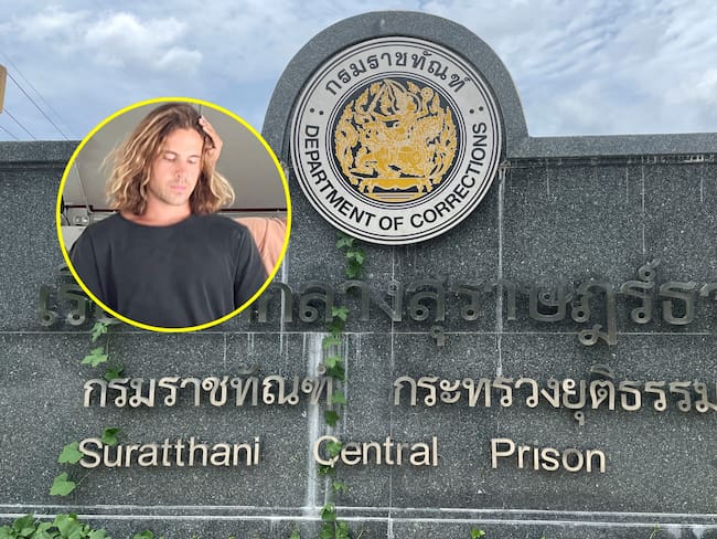 Daniel Sancho pasó su primera noche en cárcel de Surat Thani. Foto: EFE