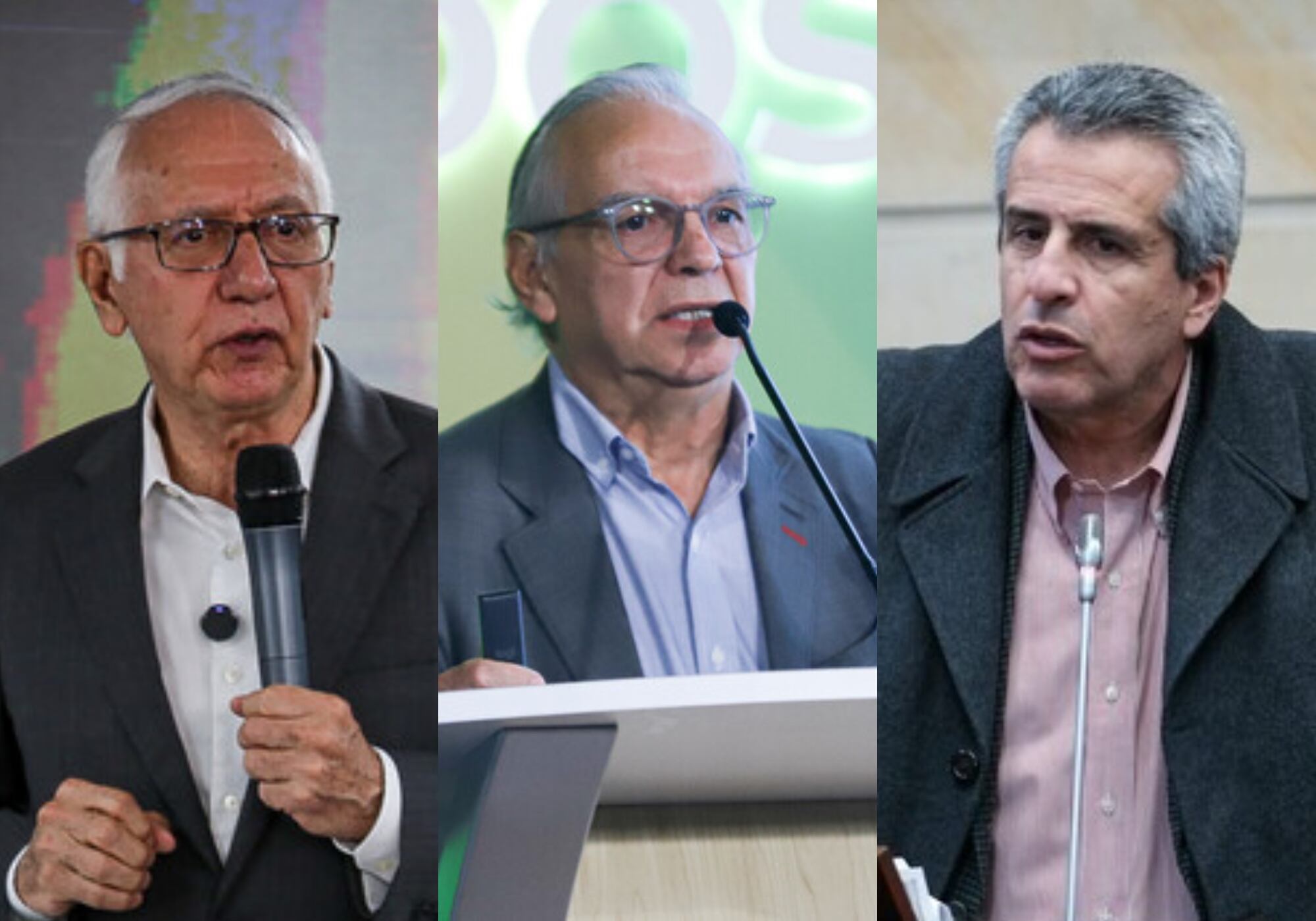 Guillermo Alfonso Jaramillo, Ricardo Bonilla y Luis Fernando Velasco. Fotos: (Colprensa - Cristian Bayona) / (Colprensa - Lina Gasca) / Colprensa (Cortesía Ministerio del Interior).