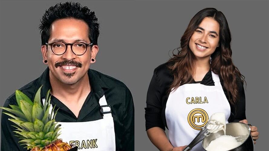 Frank Martínez y Carla Giraldo son unos de los participantes más populares de 'MasterChef Celebrity'. Foto: Colprensa-Canal RCN