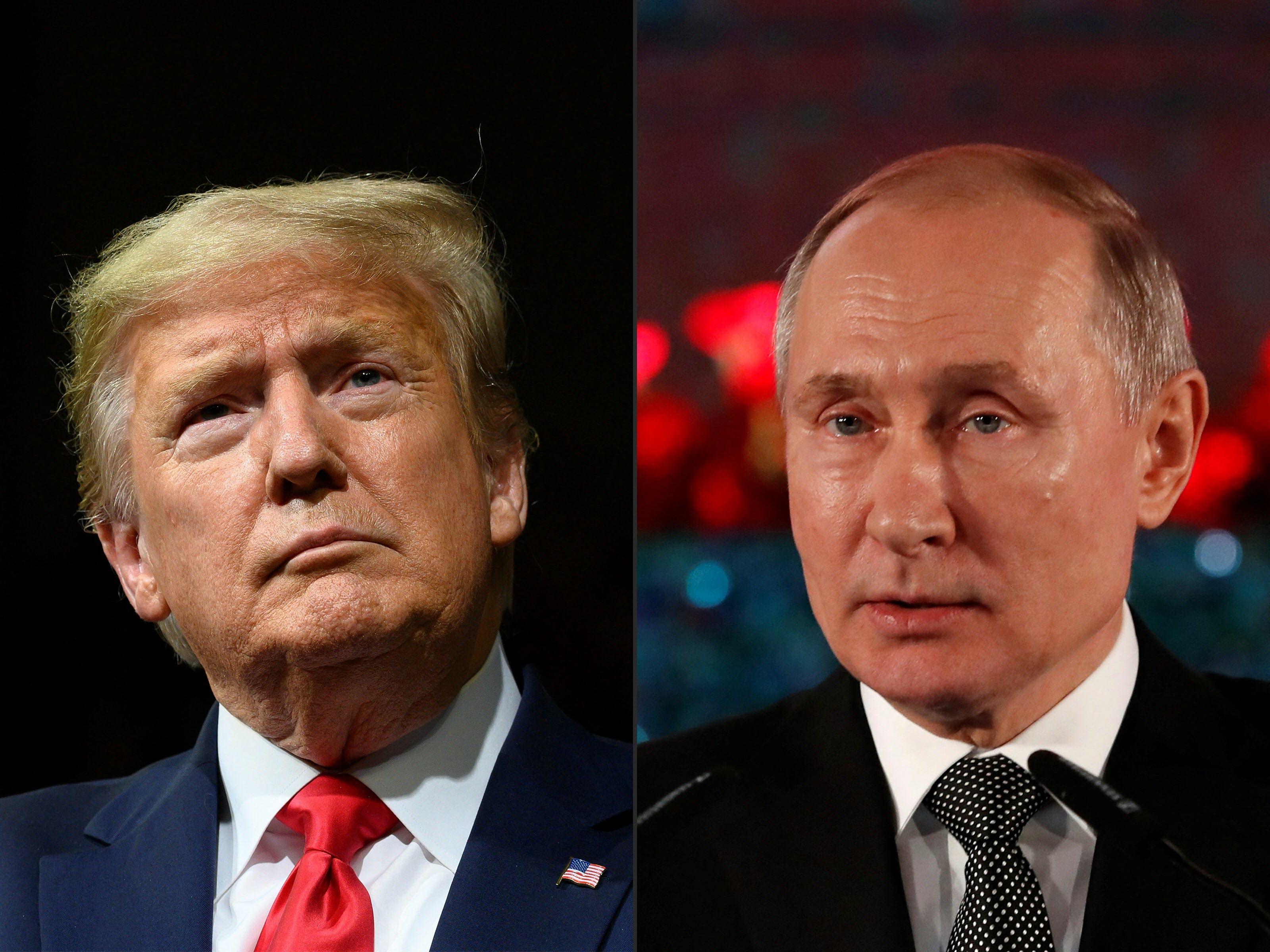 Donald Trump y Vladimir Putin. FOTO: JIM WATSON - EMMANUEL DUNAND/AFP via Getty Images