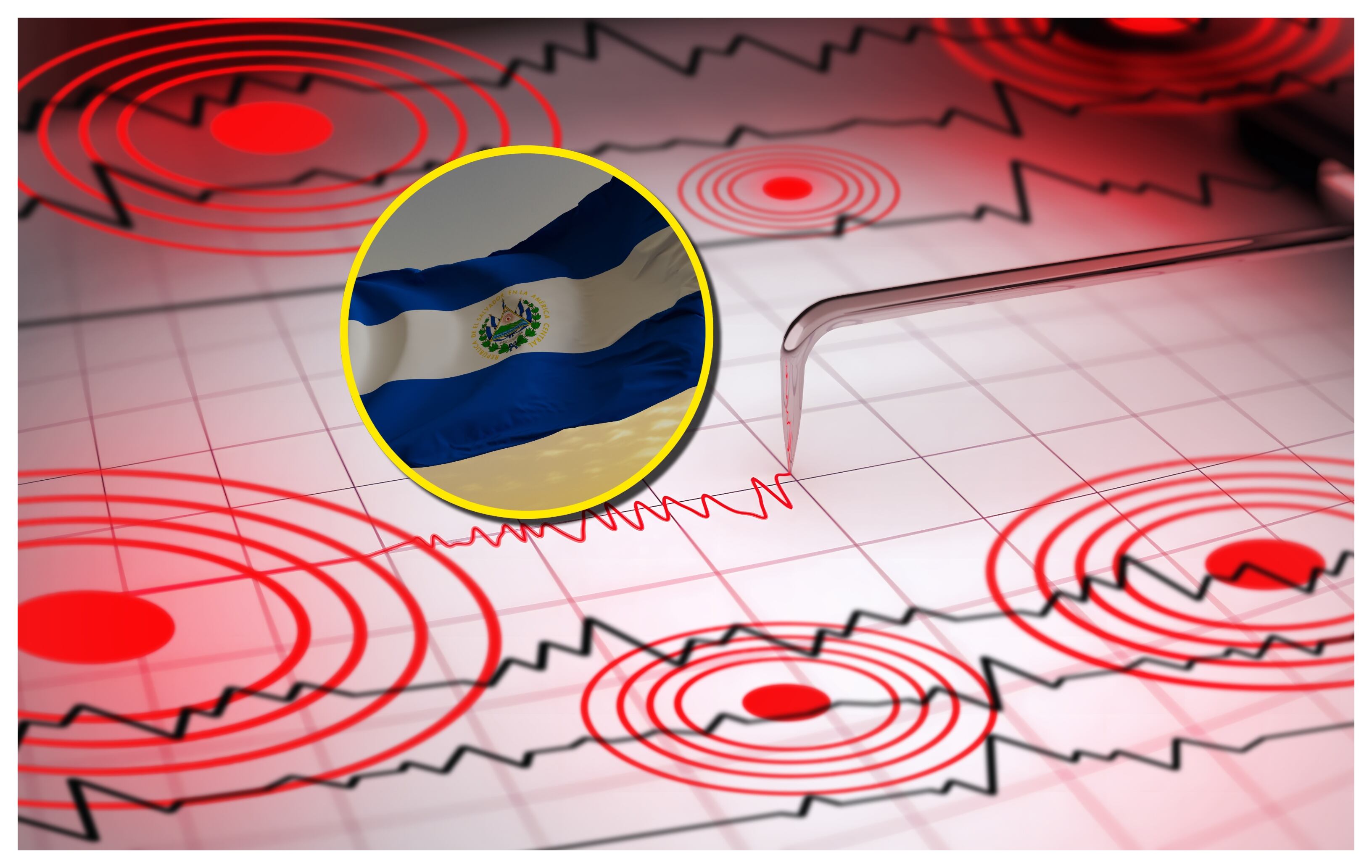 Referencia de sismo y bandera de El Salvador. Foto: bymuratdeniz y Manuel Augusto Moreno vía Getty Images. 