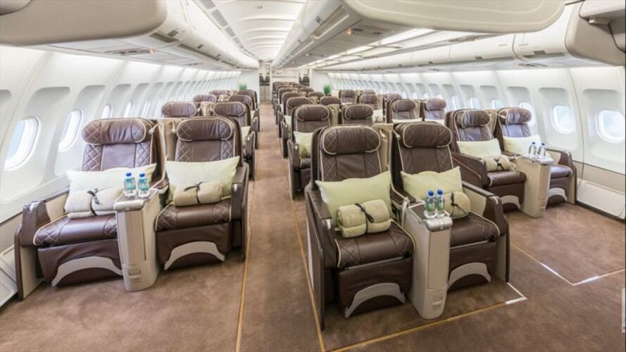 Por comodidad no se quejan, así es el lujoso avión de Argentina para el Mundial. Foto: TyC Sports