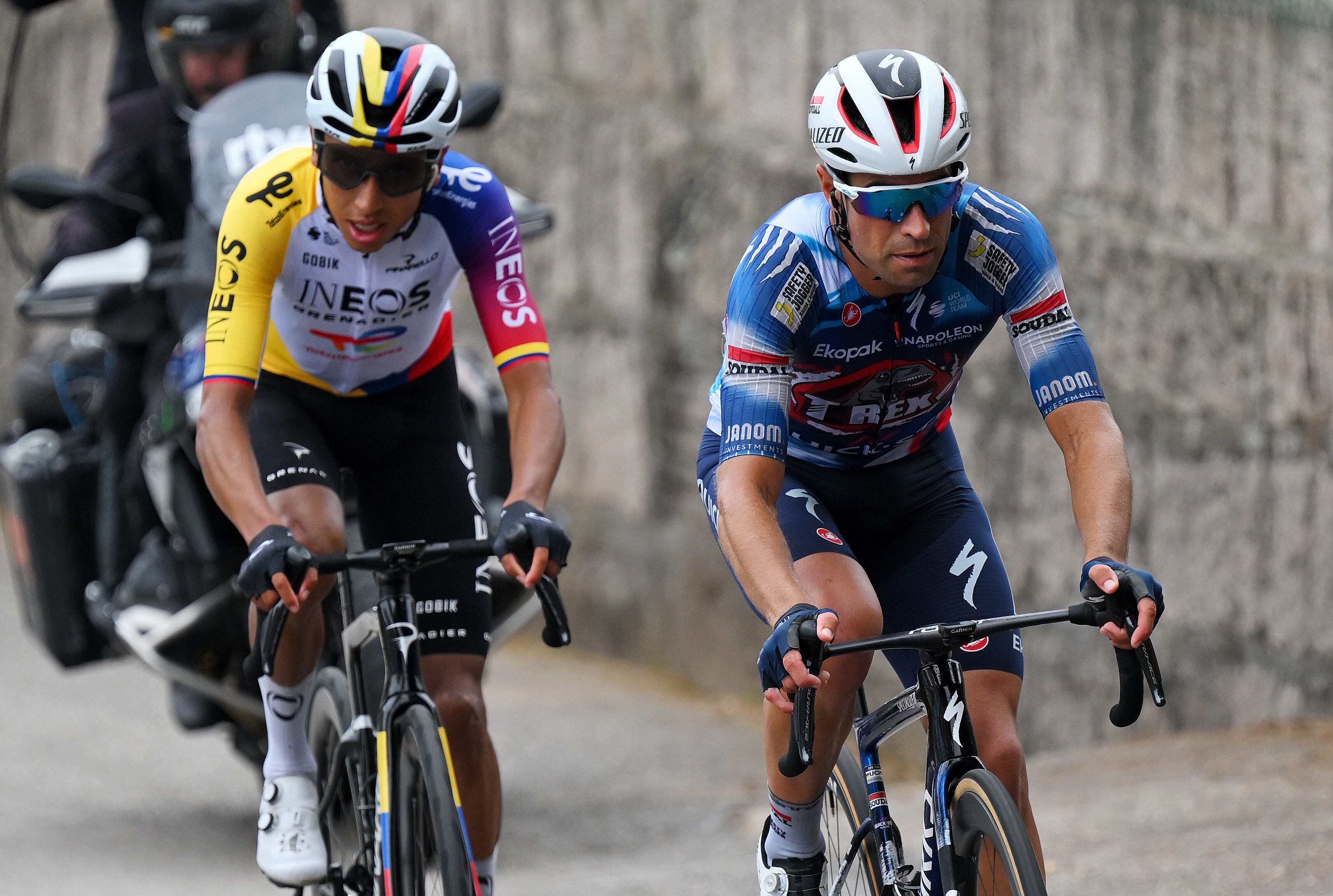 Egan Bernal y Mikel Landa.  Foto por Tim de Waele/Getty Images