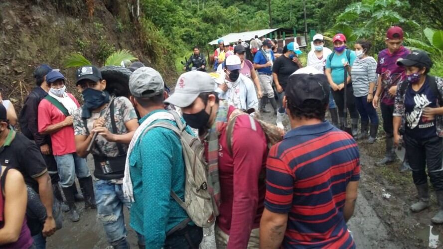 La Policía y el Ejército se mantienen en la zona.. Foto: Secretaría de Minas de Boyacá. Foto: W