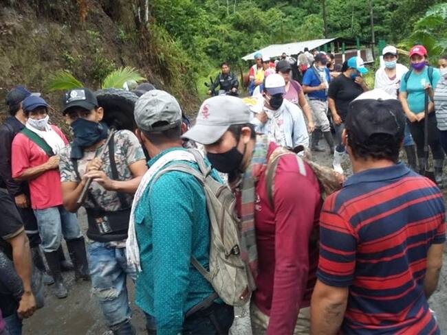 La Policía y el Ejército se mantienen en la zona.. Foto: Secretaría de Minas de Boyacá. Foto: W