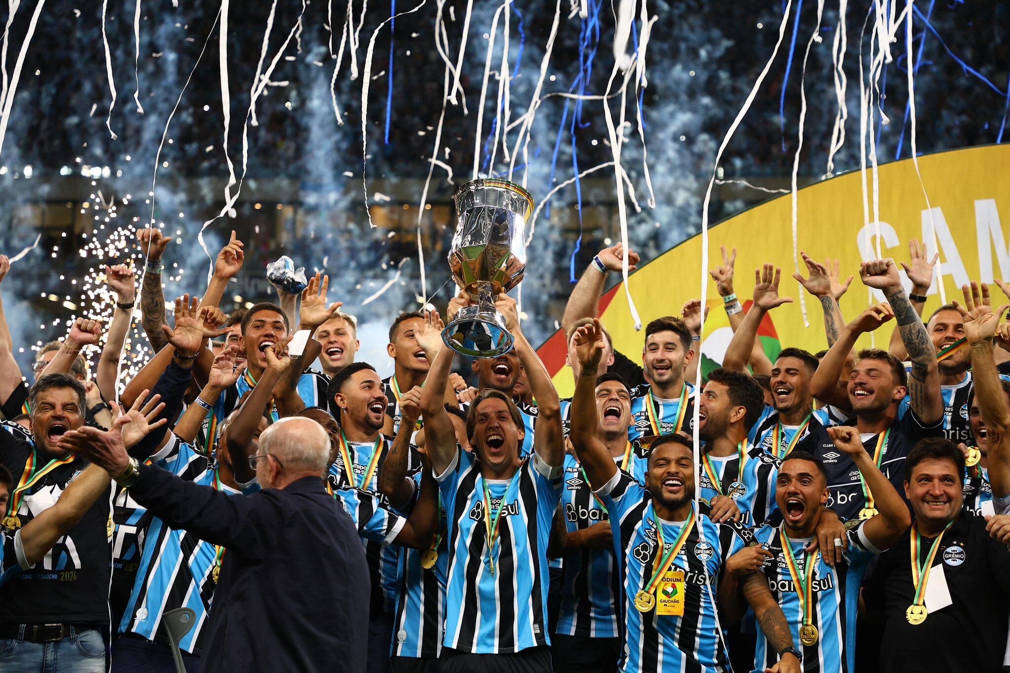 Gremio conquista su séptimo título consecutivo del Campeonato Gaúcho. Foto: Gremio Twitter.