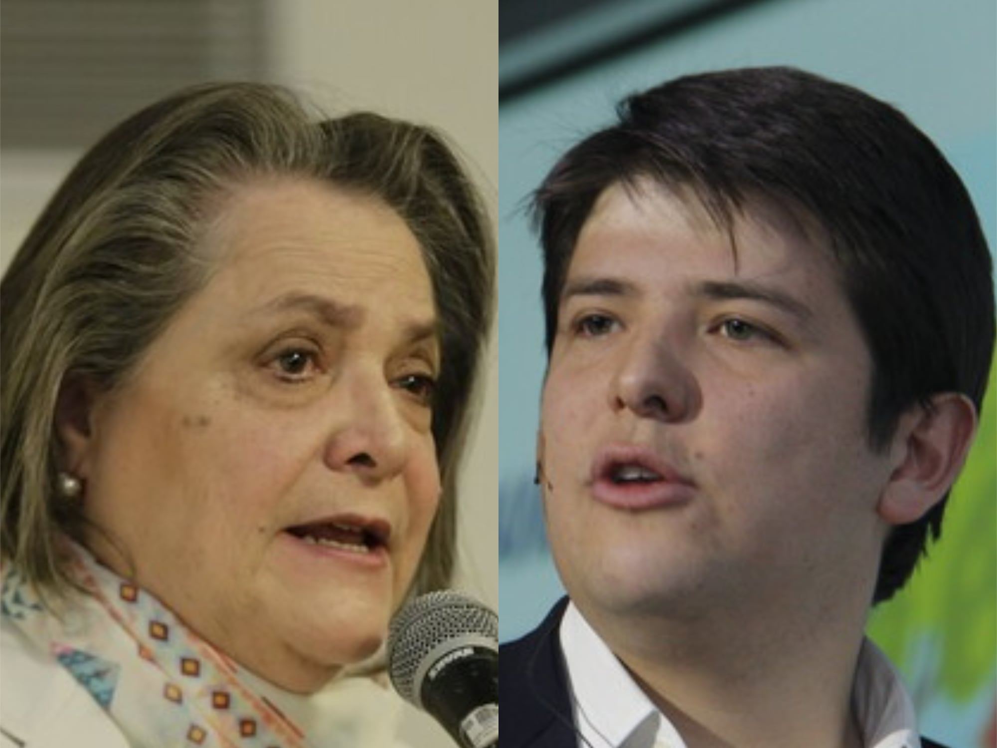 Clara López y Miguel Uribe. Foto: Colprensa - Álvaro Tavera / Colprensa - Sofía Toscano