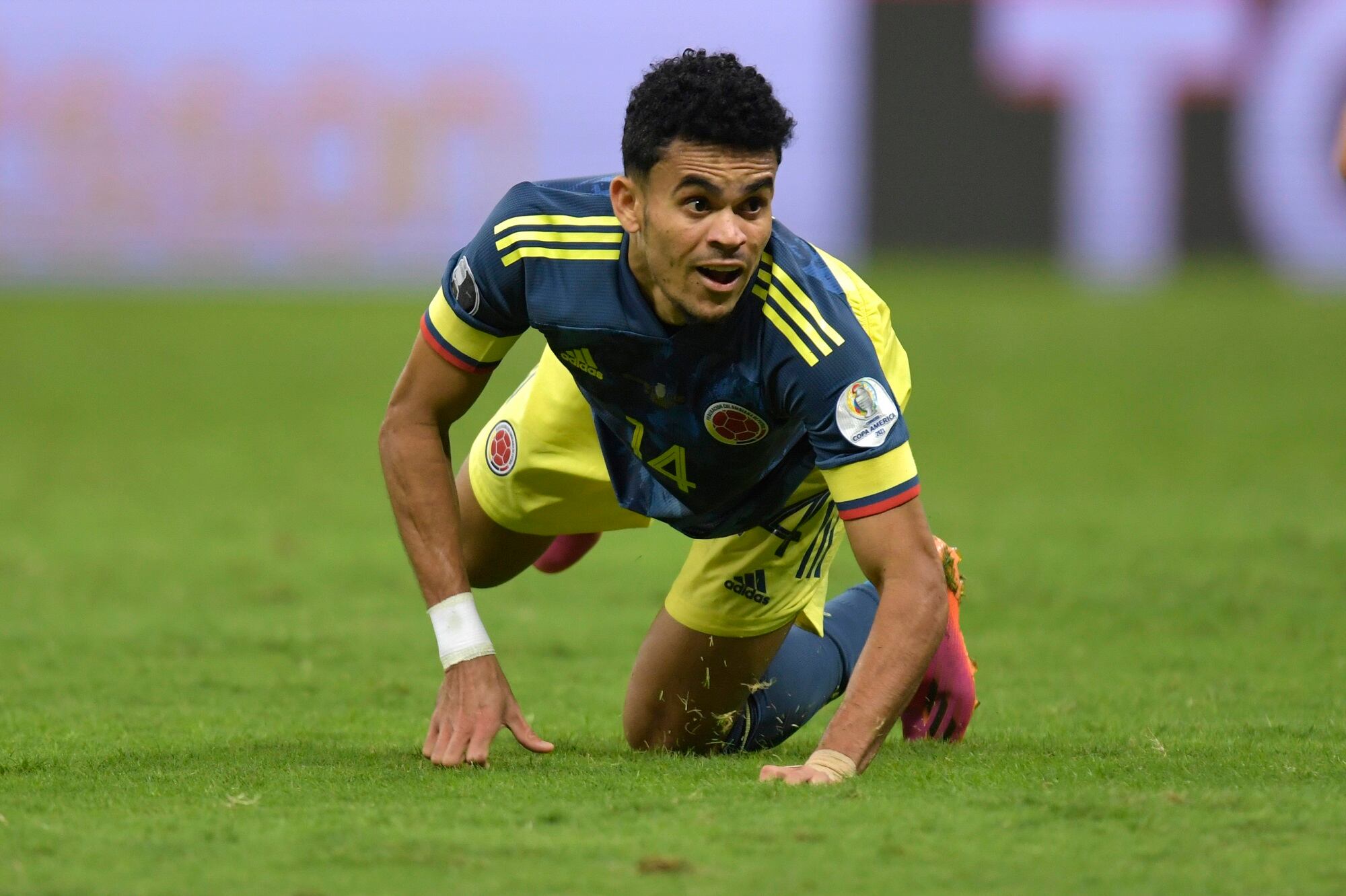 Luis Díaz, jugador de la Selección Colombia en el partido ante Brasil por Copa América 2021