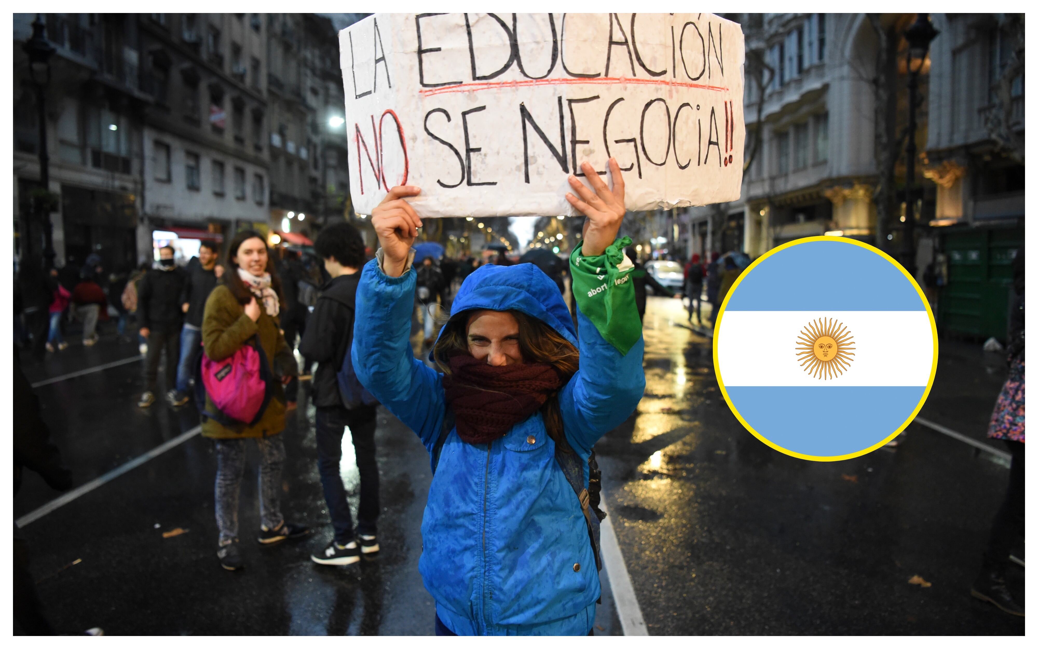 Referencia de huelga en Argentina. Foto: EITAN ABRAMOVICH/AFP via Getty Images.