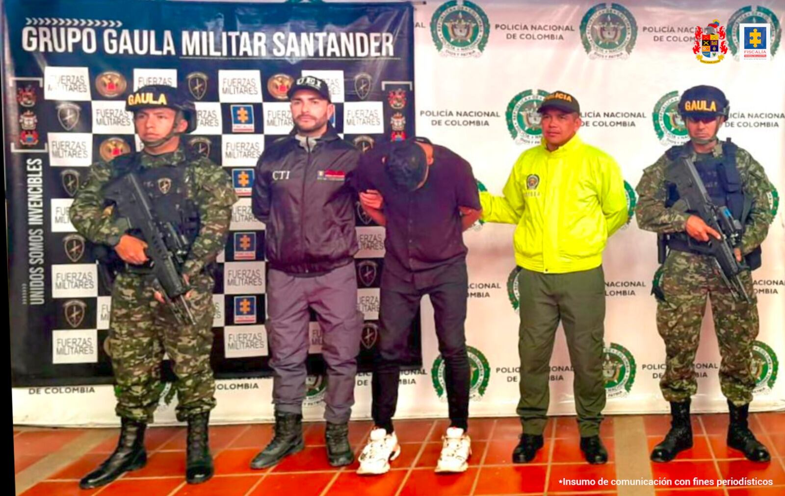 Capturado miembro del Clan del Golfo acusado de 25 homicidios en Barrancabermeja. Foto: Fiscalía General de la Nación.