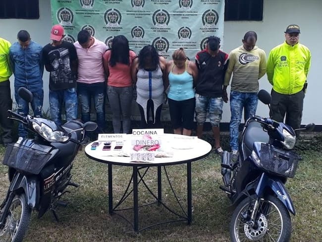 Las autoridades lograron incautar 57 Gramos de  clorhidrato de cocaína, una motocicleta y $1.453.000 en efectivo. Foto: