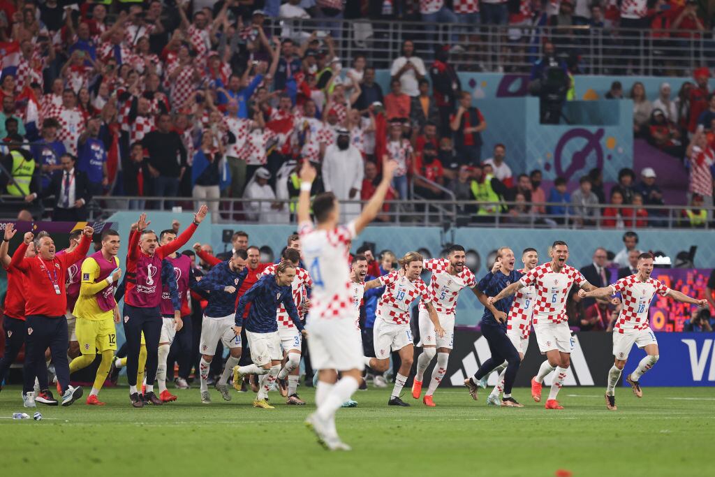 Selección de Croacia celebra la consecución del tercer puesto en Qatar 2022. Croacia vs Marruecos. 17 de diciembre de 2022. Foto: Alex Pantling/Getty Images
