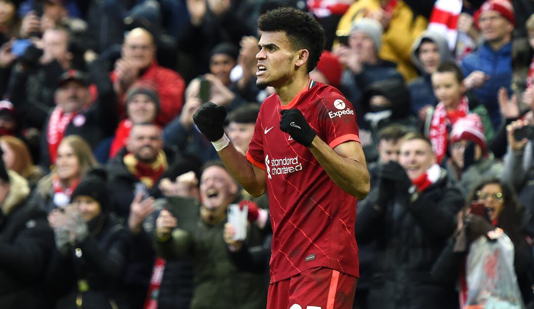 Luis Díaz, jugador del Liverpool. Foto: Getty Images / Richard Martin-Roberts