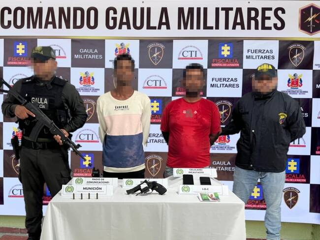 Capturados por las autoridades. Foto: Ejército Nacional.