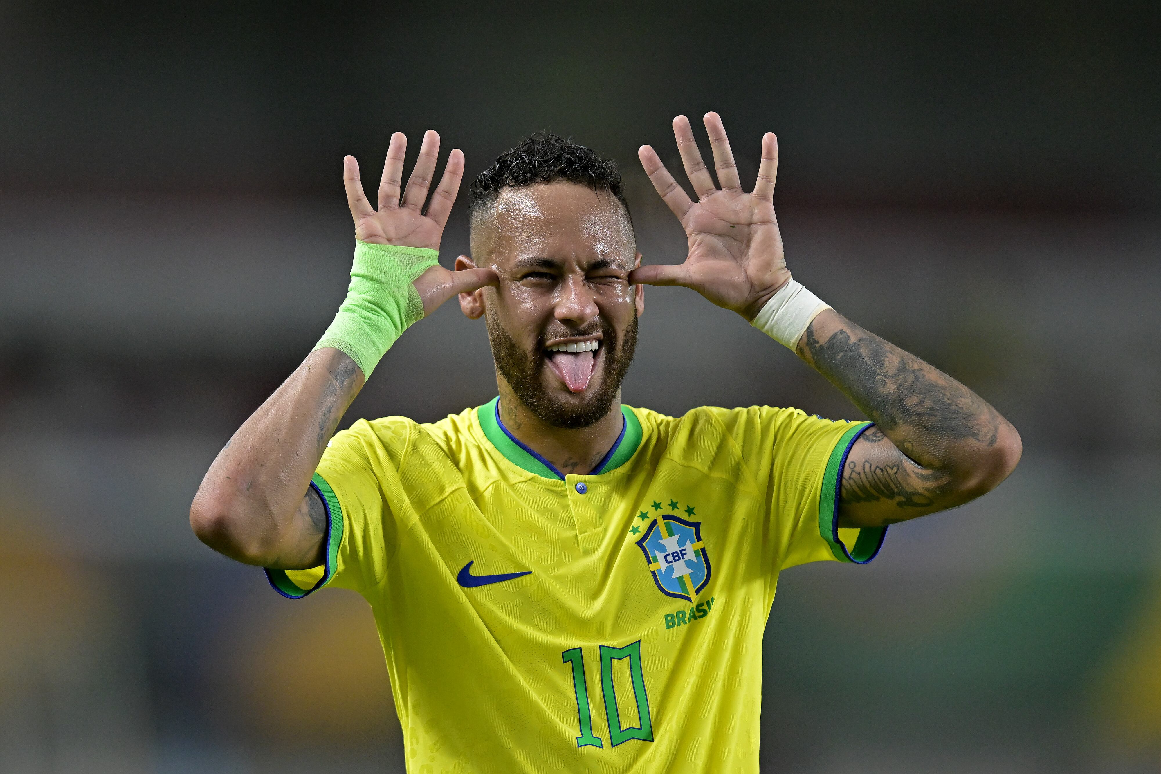 Neymar festeja uno de sus dos goles ante Bolivia. (Photo by Pedro Vilela/Getty Images)