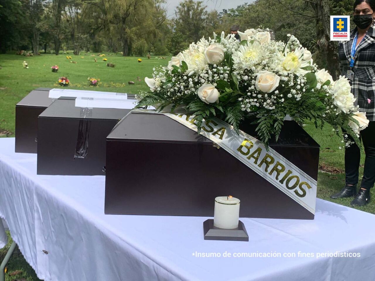 Restos de María Teresa Barrios, víctima de la toma del Palacio de Justicia