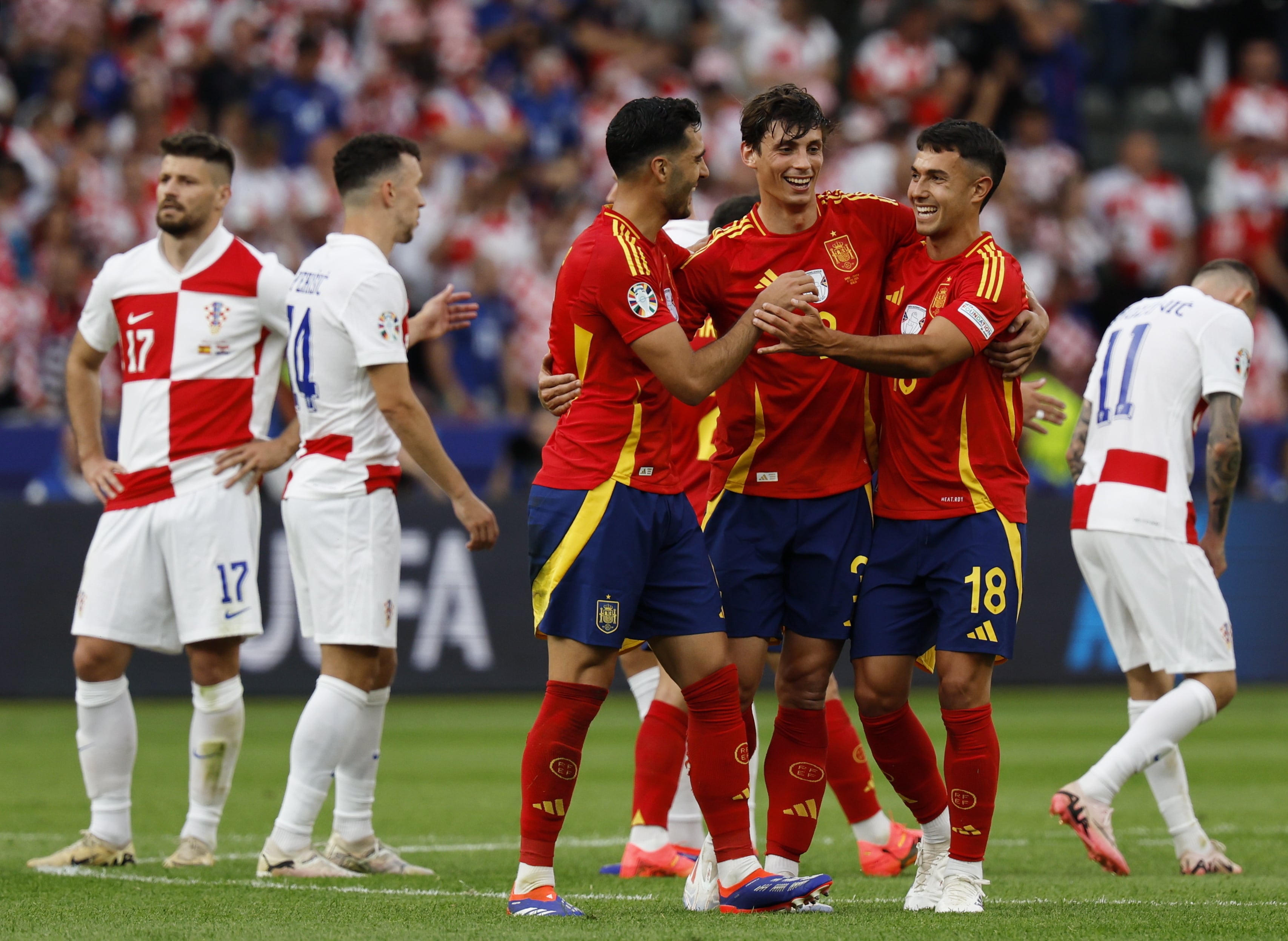 España vs. Croacia, Eurocopa 2024. Foto: EFE/EPA/ROBERT GHEMENT
