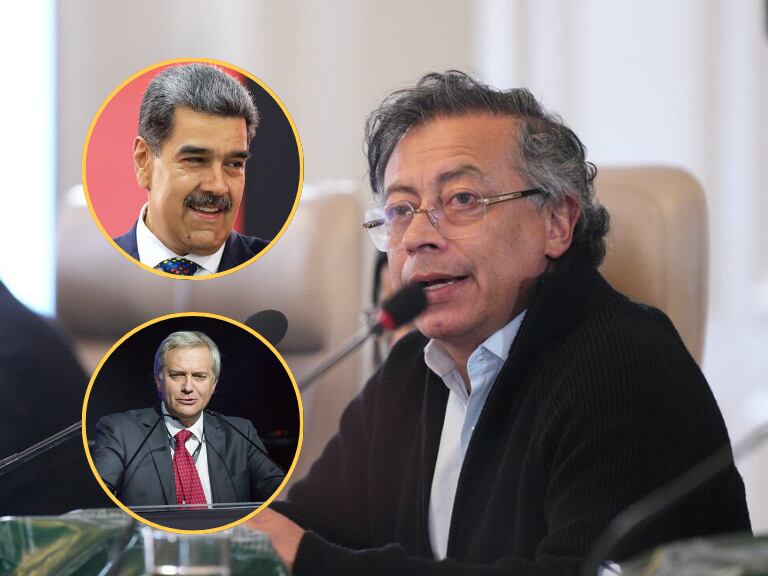 Gustavo Petro, Nicolás Maduro  y José Kast (Fotos vía Getty Images)