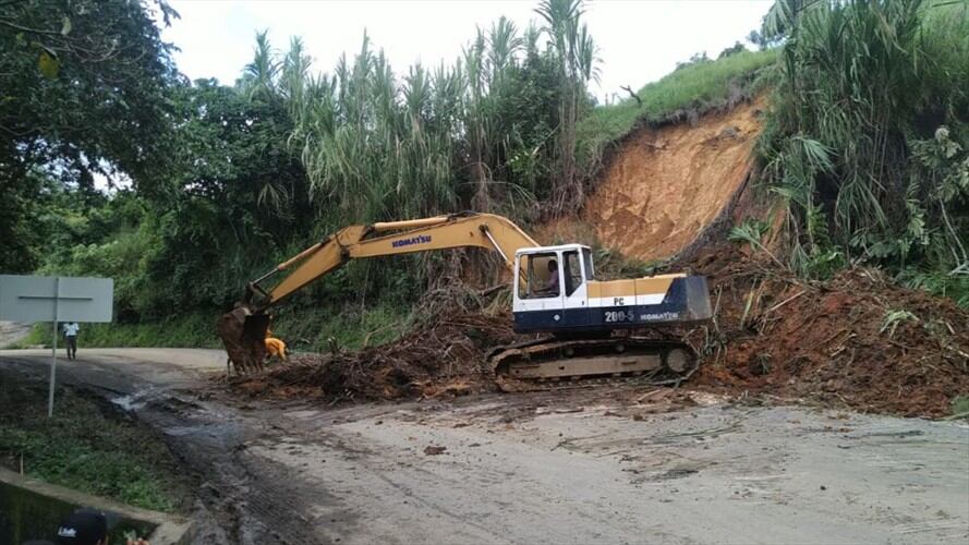 Km 94 de la vía Popayán - Mojarras. Foto: Twitter @InviasOficial