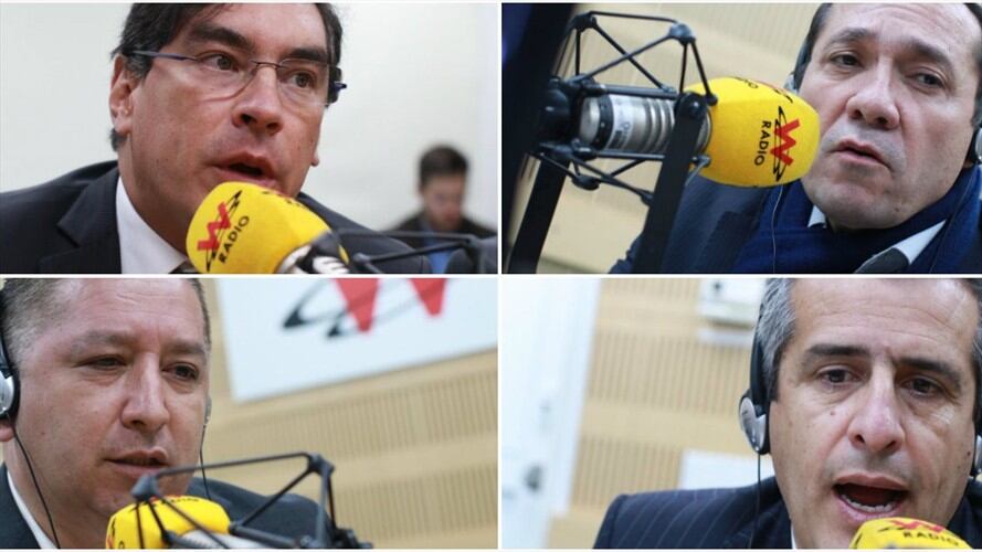Luis Fernando Velasco, Antonio Sanguino, Herbin Hoyos y Álvaro Hernán Prada debatieron en La W sobre controversial referendo que busca acabar con la JEP y reformar las Altas Cortes. Foto: W Radio
