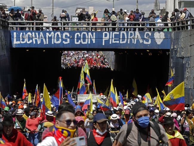 Manifestaciones en Ecuador. (Photo by Ana Vega/Anadolu Agency via Getty Images)