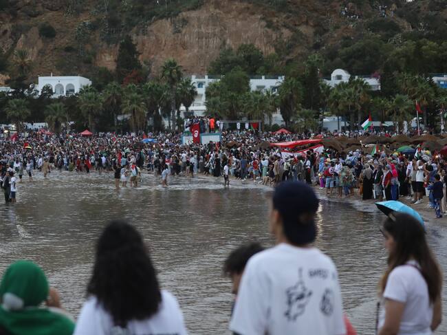 Los preparativos para la partida de la Flotilla Global Sumud a Gaza, el 10 de septiembre de 2025. FOTO: Mohamed Mdalla/Anadolu via Getty Images